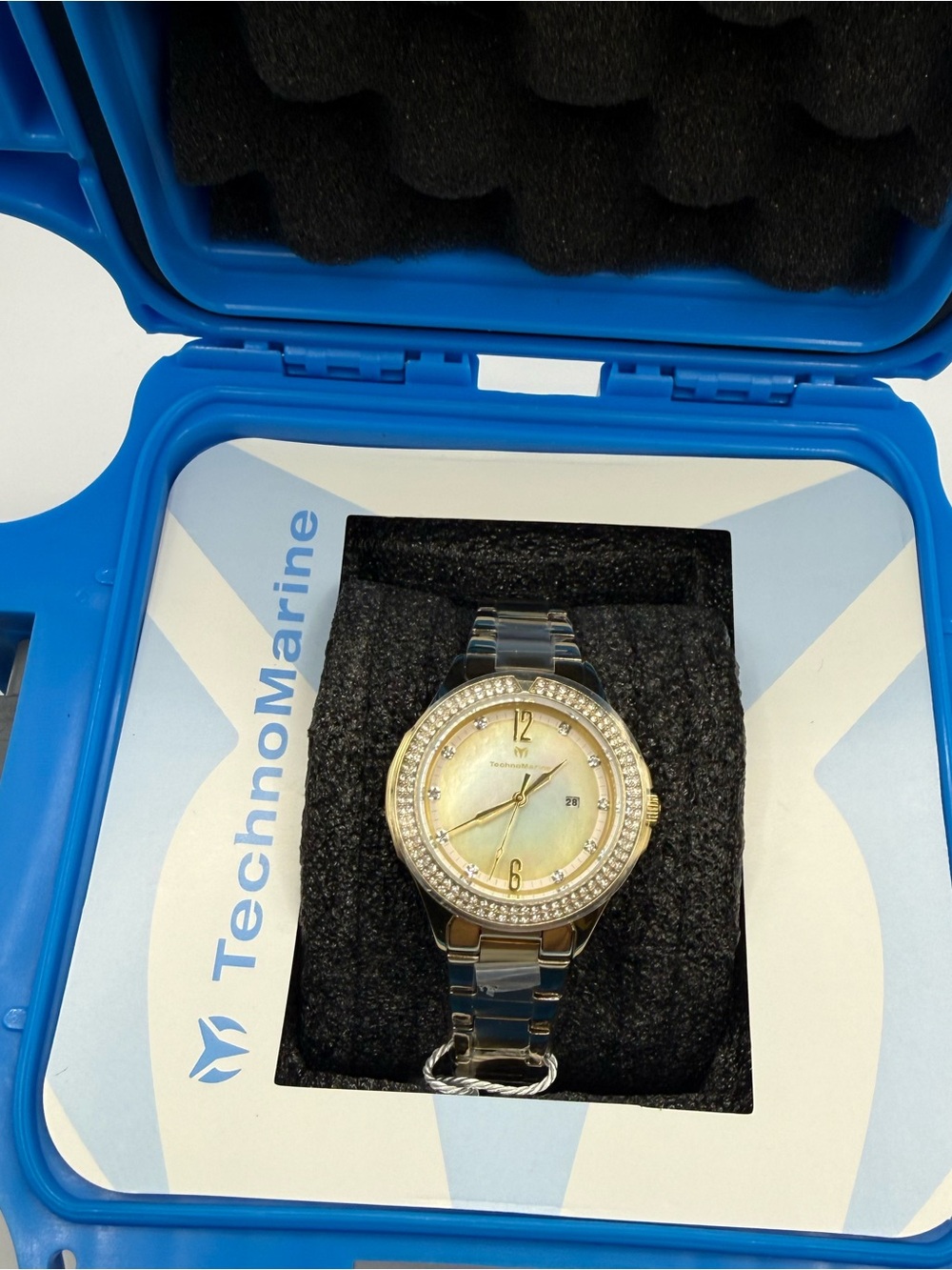 TechnoMarine Luna Tides Women's Watch w/ Mother of Pearl Dial - 33mm, Gold